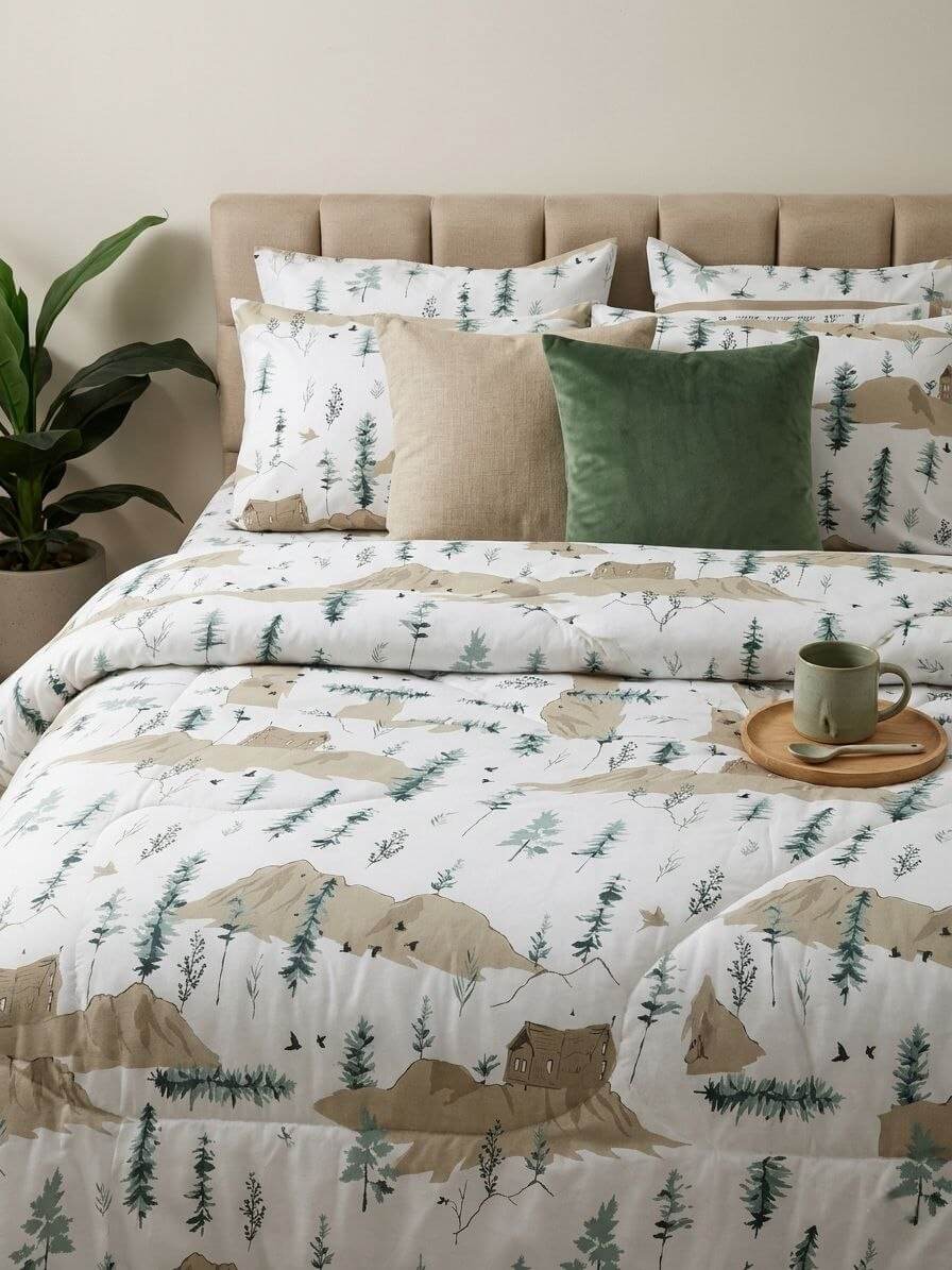 غطاء لحاف بإطلالة جبلية ✨