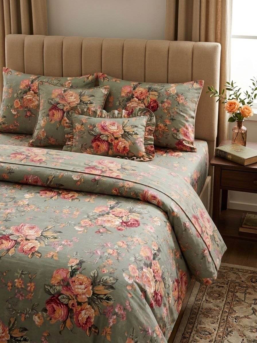 غطاء لحاف بنقشة أناقة الحديقة ✨